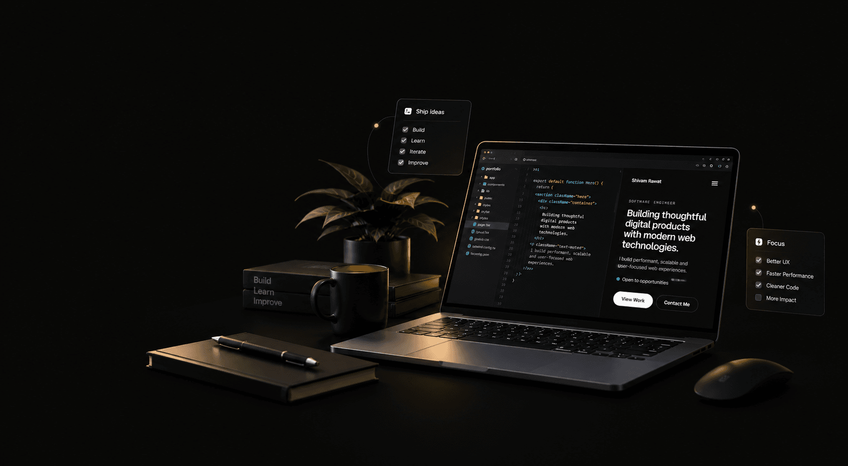 Workspace illustration for dark theme